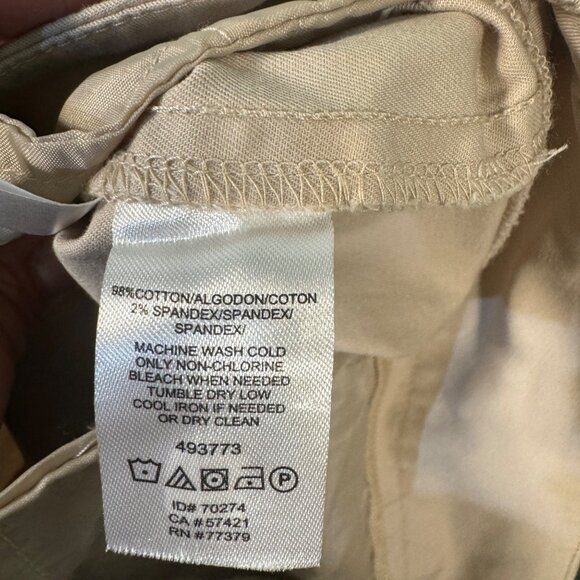 Ann Taylor Factory Womens Petite Khaki Chino Pants 2P Cotton & Spandex Blend - Picture 6 of 6
